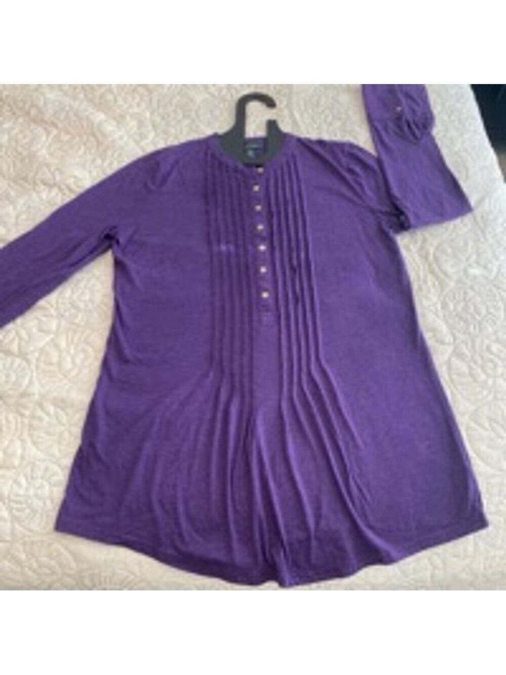 Women's Lauren Jeans Co. Blouse Size M Purple Long Sleeve